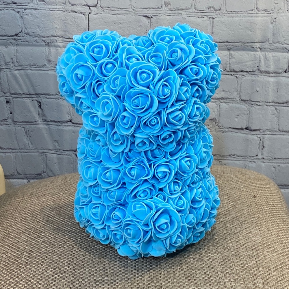 DOSES OF ROSES Blue Rose Bear- 8" - Picture 3 of 3